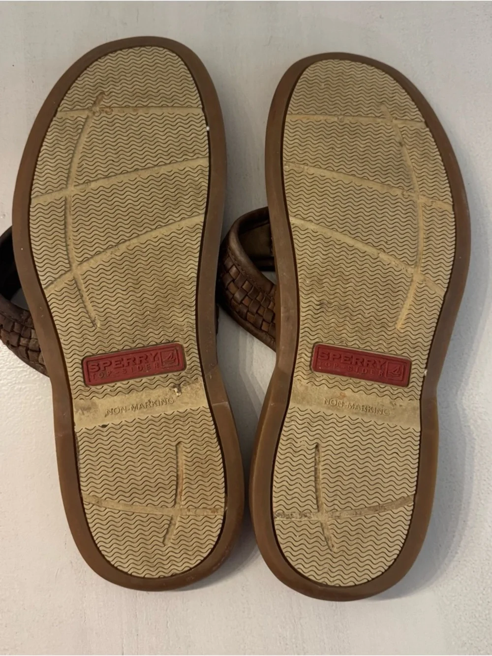 Sperry Top Sider Men’s Brown Leather Slip-On Sandals Sz 13M GUC